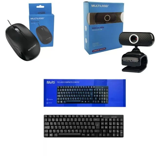 Kit Webcam + Teclado Com Fio Usb + Mouse Com Fio Usb - Foto 3