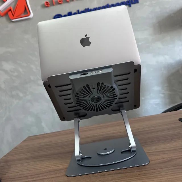 Suporte Para Notebook Giratório de Alumínio com Cooler e LED Oberon Or-Sp244 - Foto 5
