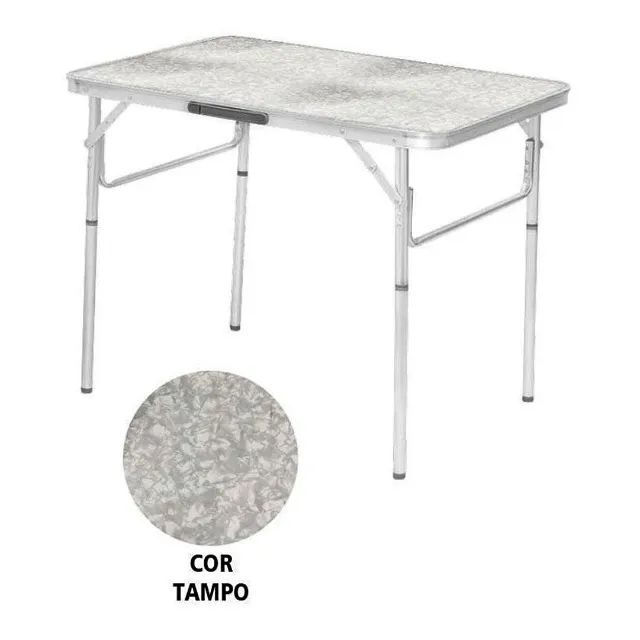 MESA DOBRAVEL DE ALUMINIO COM TAMPO DE MDF, 900 X 600 X PES DE 300 / 700 MM - Foto 2