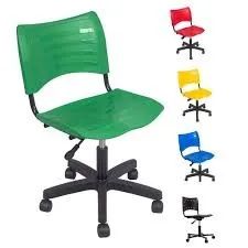 Cadeira giratoria pvc pes em aco varias cores  zap * - Foto 2