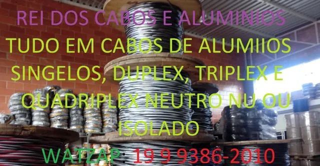 Cabo singelo de aluminio ST2 1kv 95mm cores preta e azul