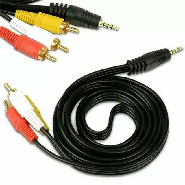 Cabo Auxiliar P2 X 3 Rca Audio e Video Imagem - Foto 4