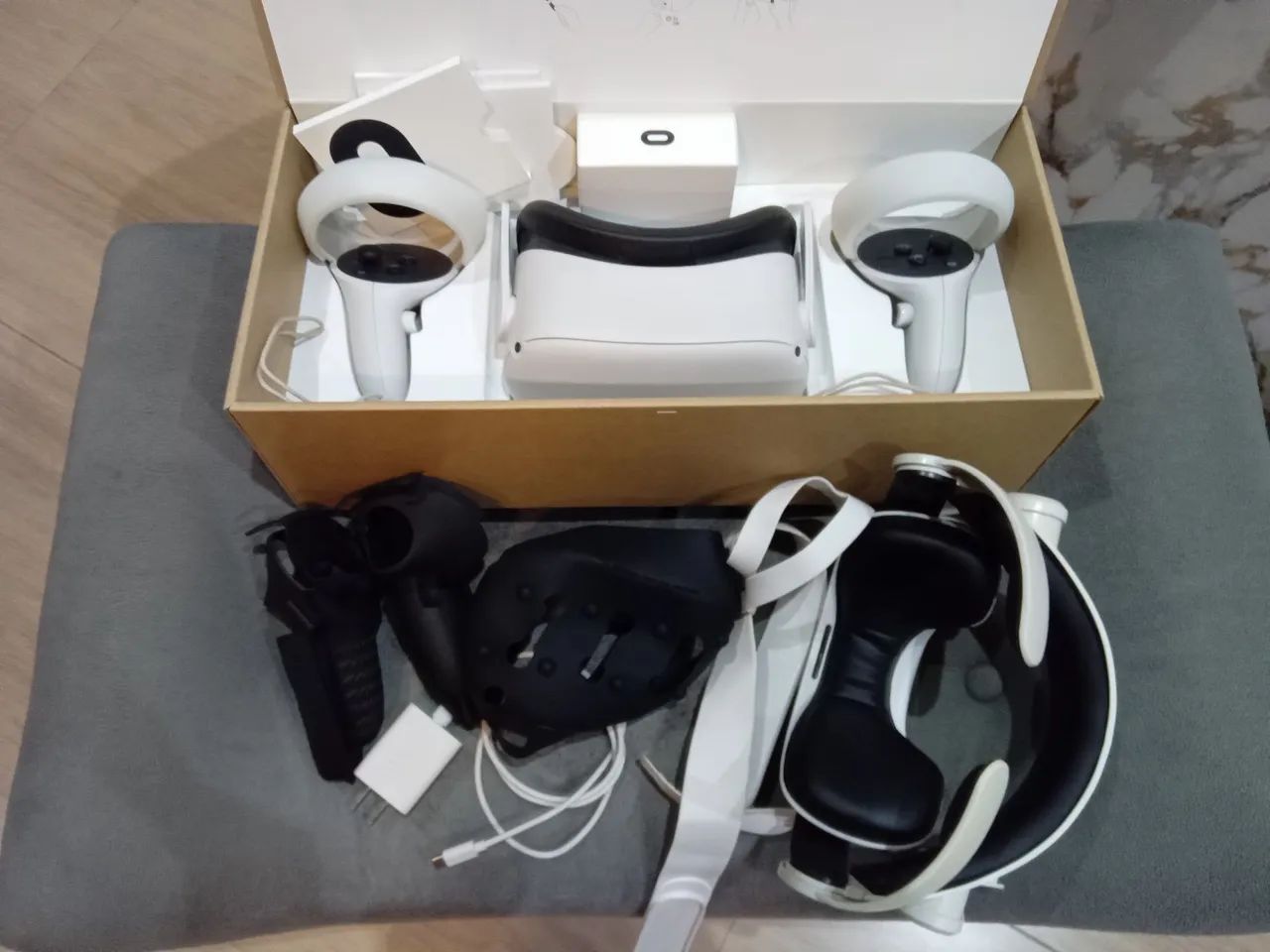 Óculos Vr meta quest 2 128gb com acessórios passo cartão até 12x com taxa  - Foto 2