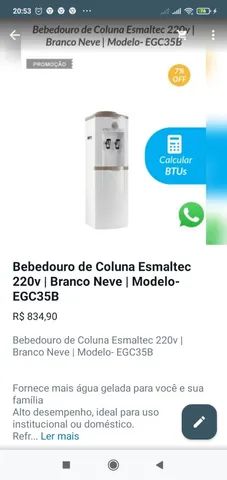 BEBEDOUTO ESMALTEC DE COLUNA BRANCO / MODELO EGCC35B