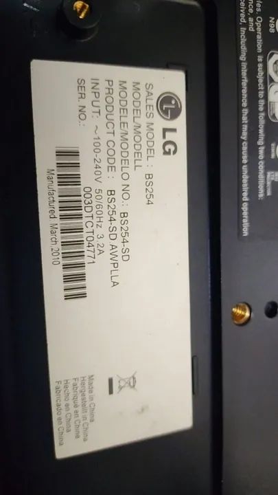 Projetor LG com lâmpada quebrada 64573372374145122