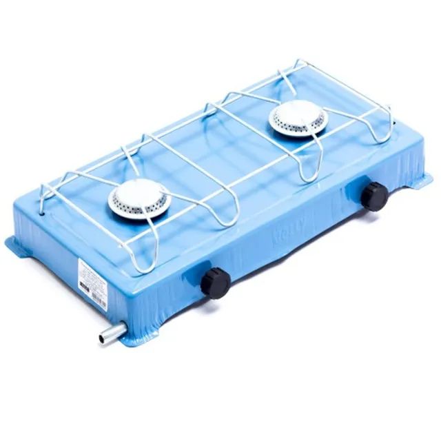 Fogão Portátil Camping Duas Bocas A Gás Azul - Foto 3