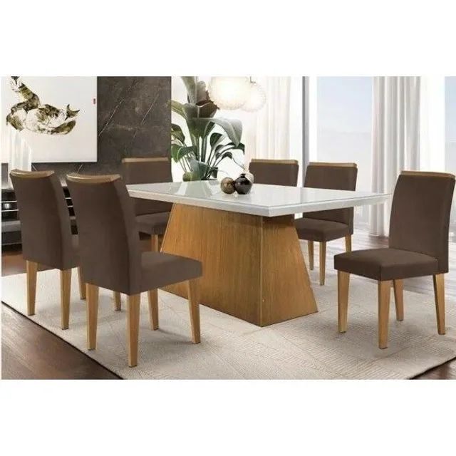 Mesa de Jantar com 6 cadeiras!! Rf7552m
