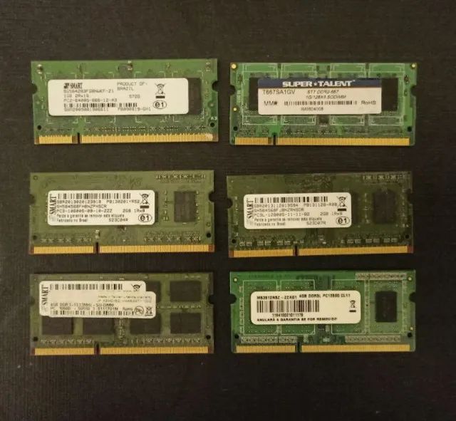 Lote de Memória Ram de Notebook