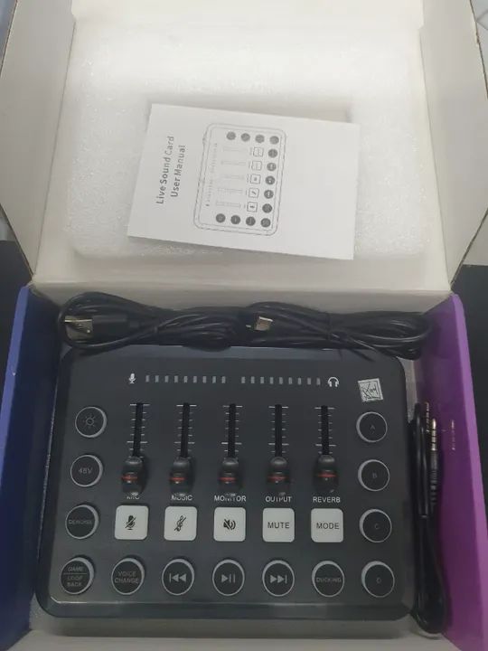 Streaming Rgb Pc Mixer Com Interface De Microfone Xlr - Foto 2