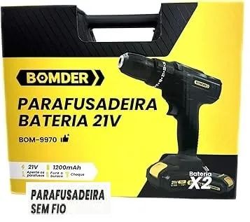 Parafusadeira Portátil com 2 baterias 21V + Kit Maleta com Acessórios