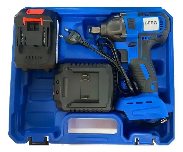 Chave De Impacto Berg A Bateria Lítio Reversível 2ah 1/2 20v 2400 Rpm 350 Nm Com Maleta - Foto 3