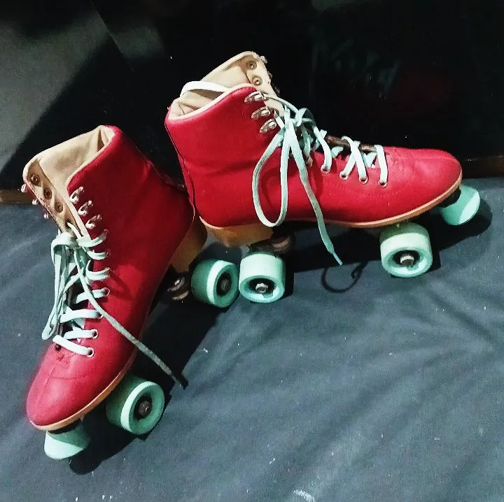 Patins Quad retrô estilo Roller vermelho