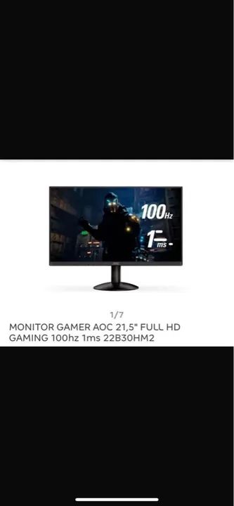 Monitor Gamer AOC 21.5'' Full HD 100Hz 1ms 22B30HM2