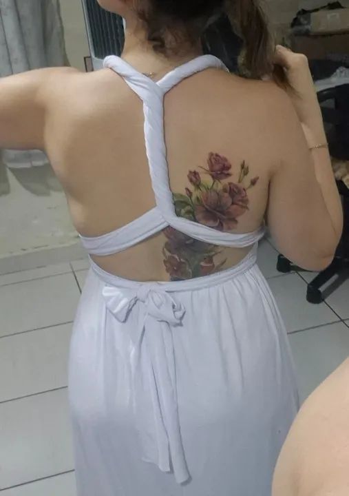 Vestido versátil branco + tiara prata com zircônia - Foto 4