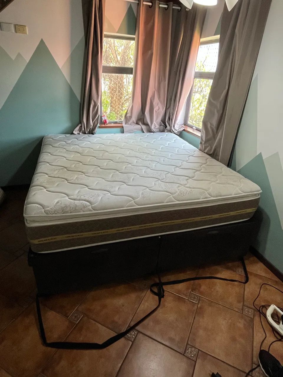 Cama box baú king size com colchão  - Foto 4