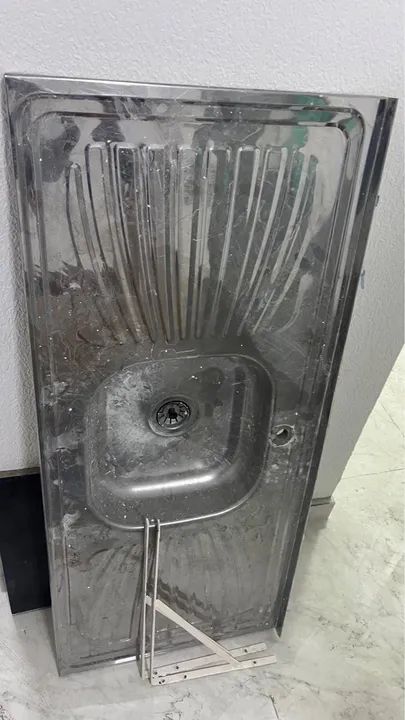 Pia de cozinha em aço inox 1,20m 