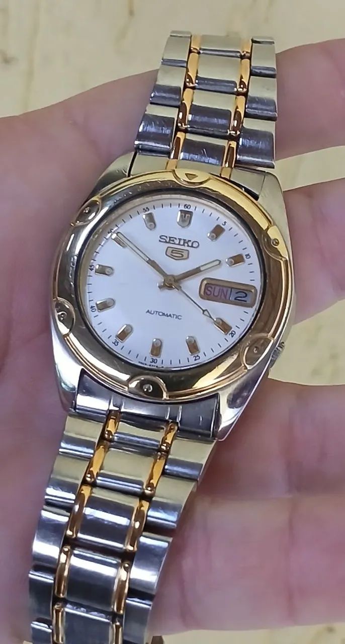 Relógio antigo original SEIKO 5, AUTOMÁTICO raridade de coleção  impecável  - Foto 3