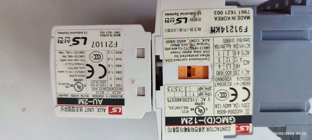 Mini Contator Tripolar 12a Gmc12m 1na 220v Bloco Aux - Foto 5
