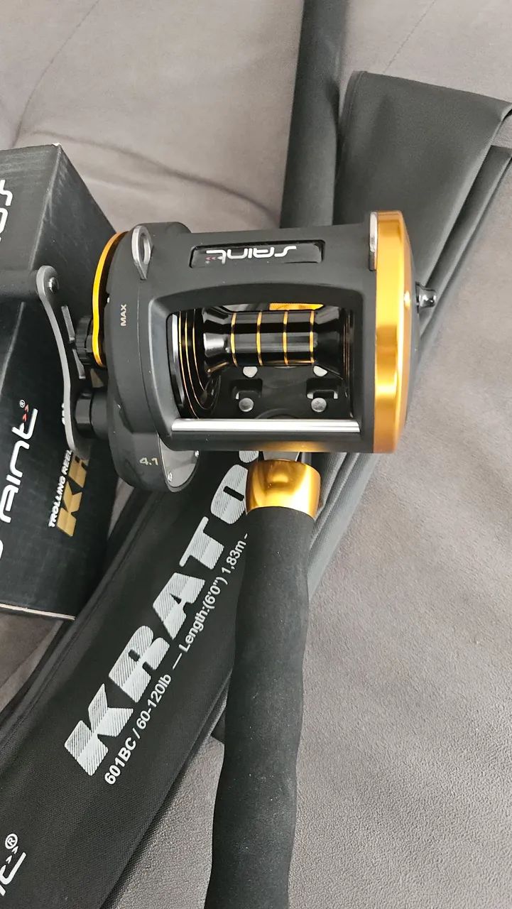 Carretilha Saint Kratos 40 + Vara - Foto 4