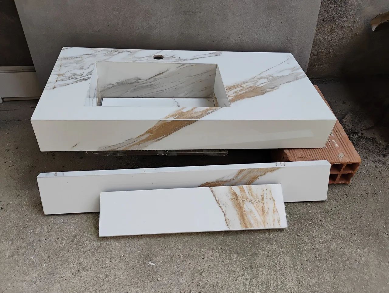 Pia Esculpida Porcelanato 70x35 - Foto 6