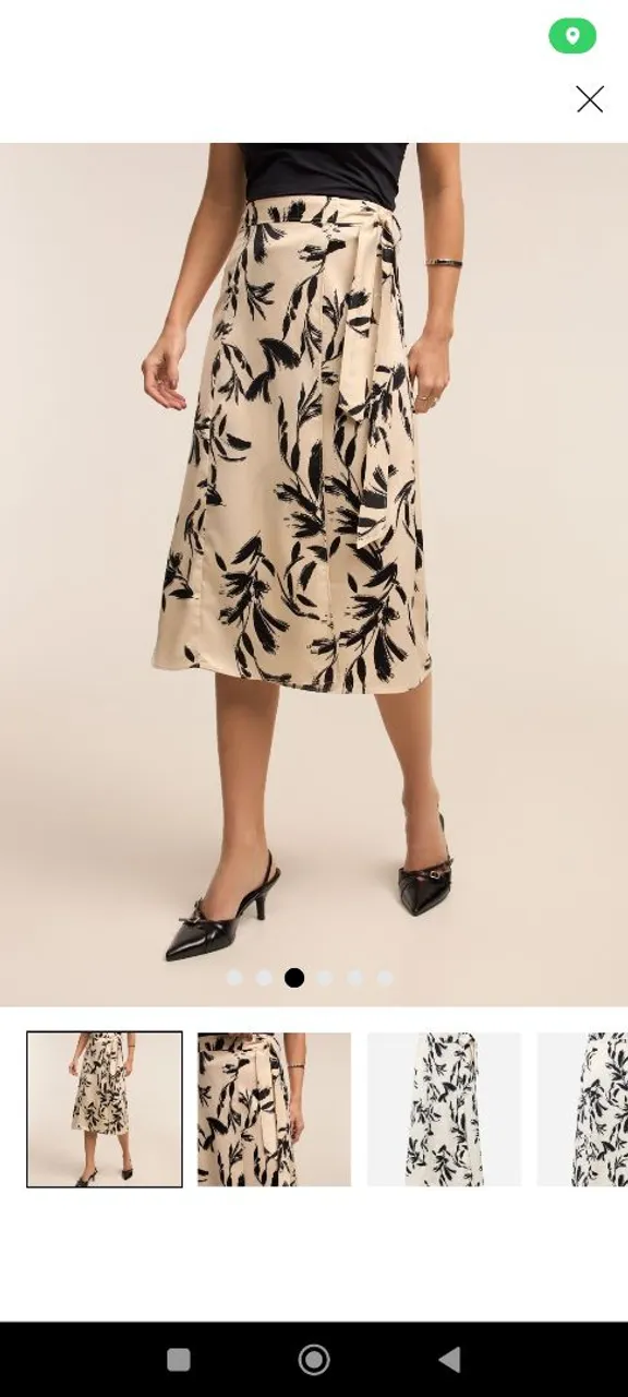 Saia Midi Floral Bege