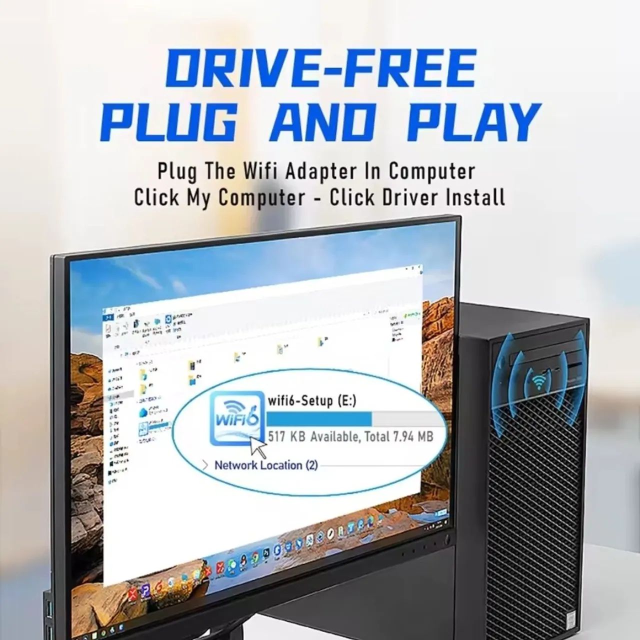 Adaptador wi-fi6 USB 1800m  DUAL BAND - Foto 4