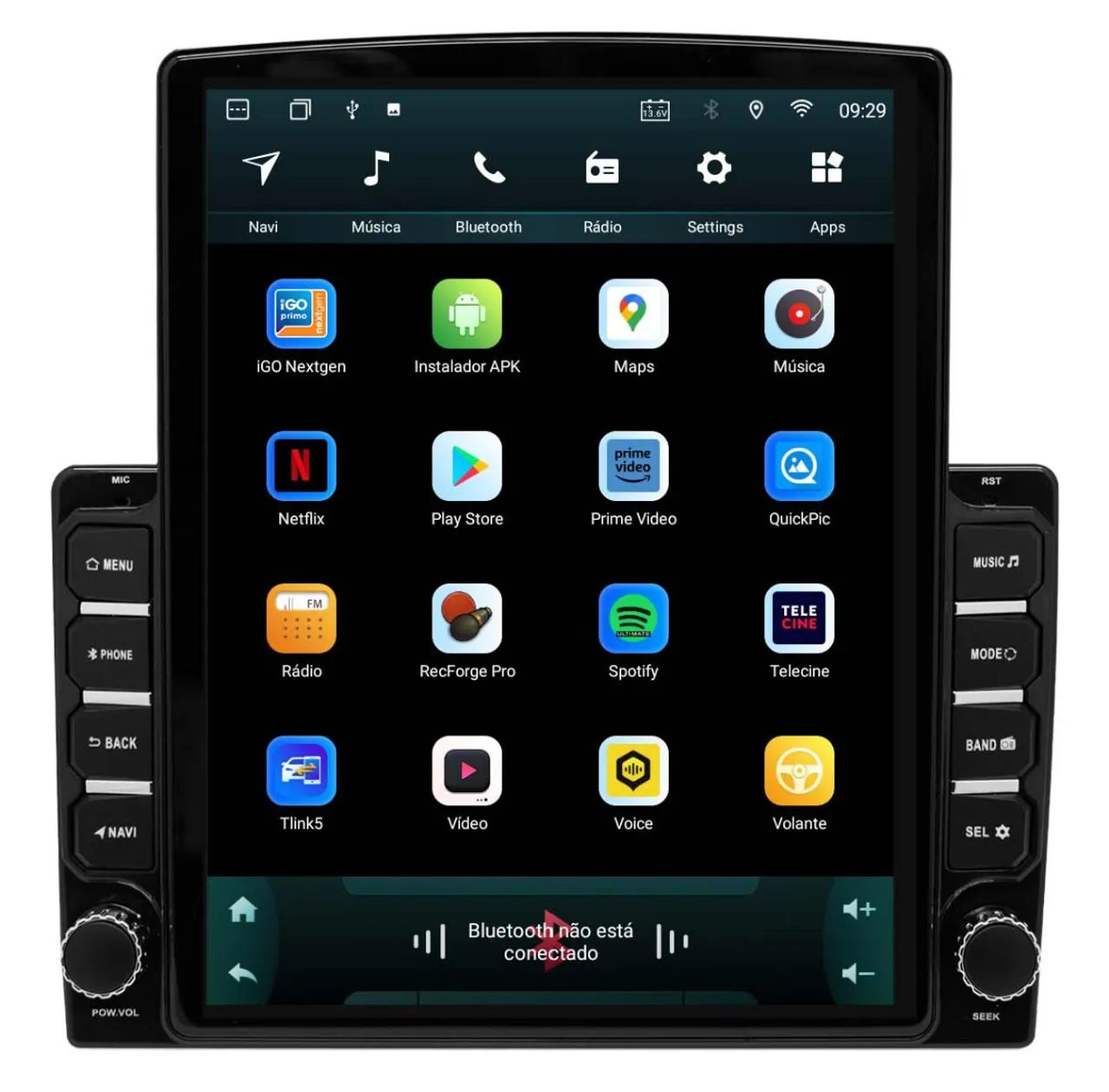 Central Multimídia Universal Tesla Android Carplay Sem Fio Tela 9 Polegadas - Foto 3