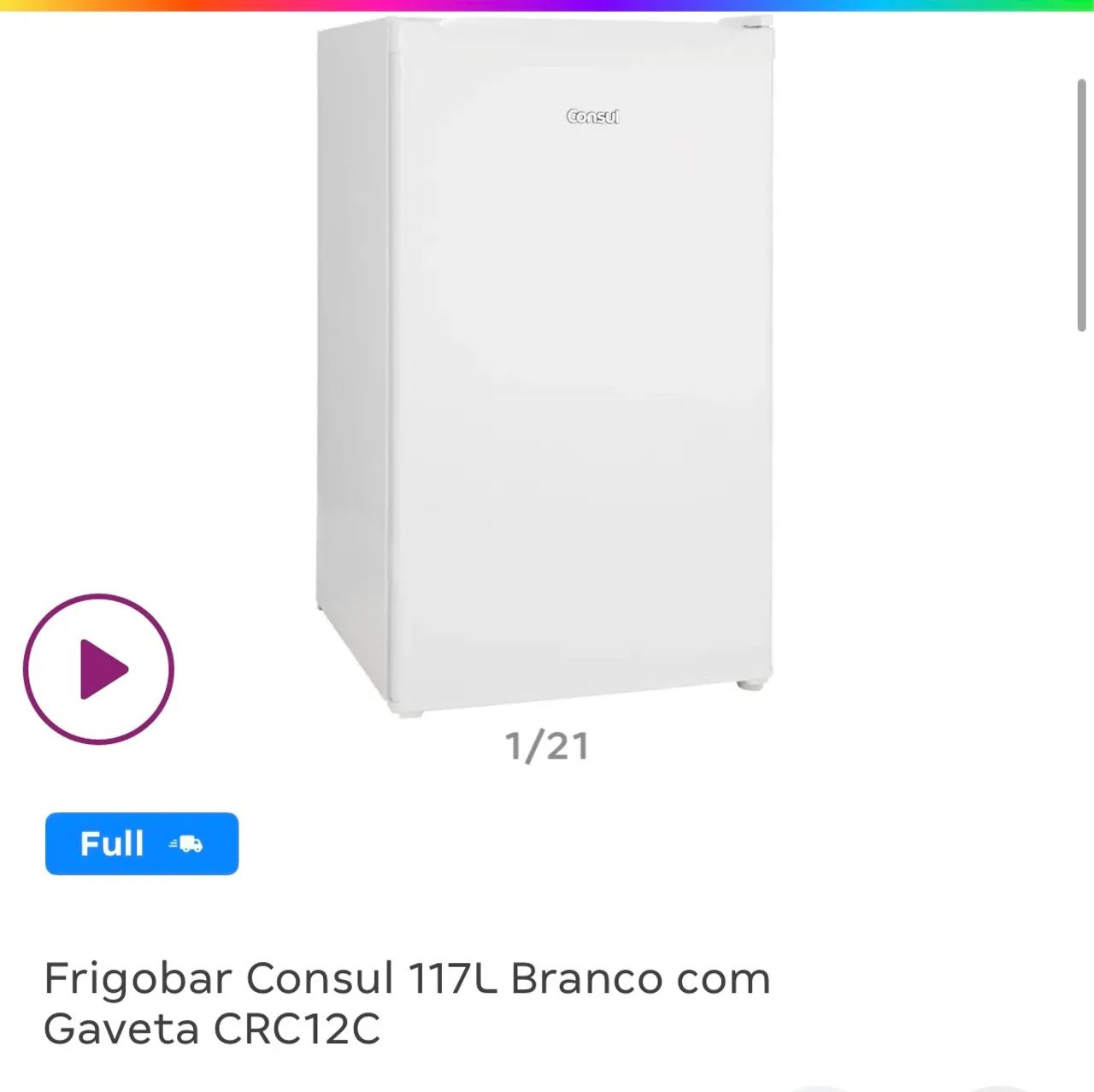 Frigobar Consul 117l branco com gaveta NOVO - Foto 3