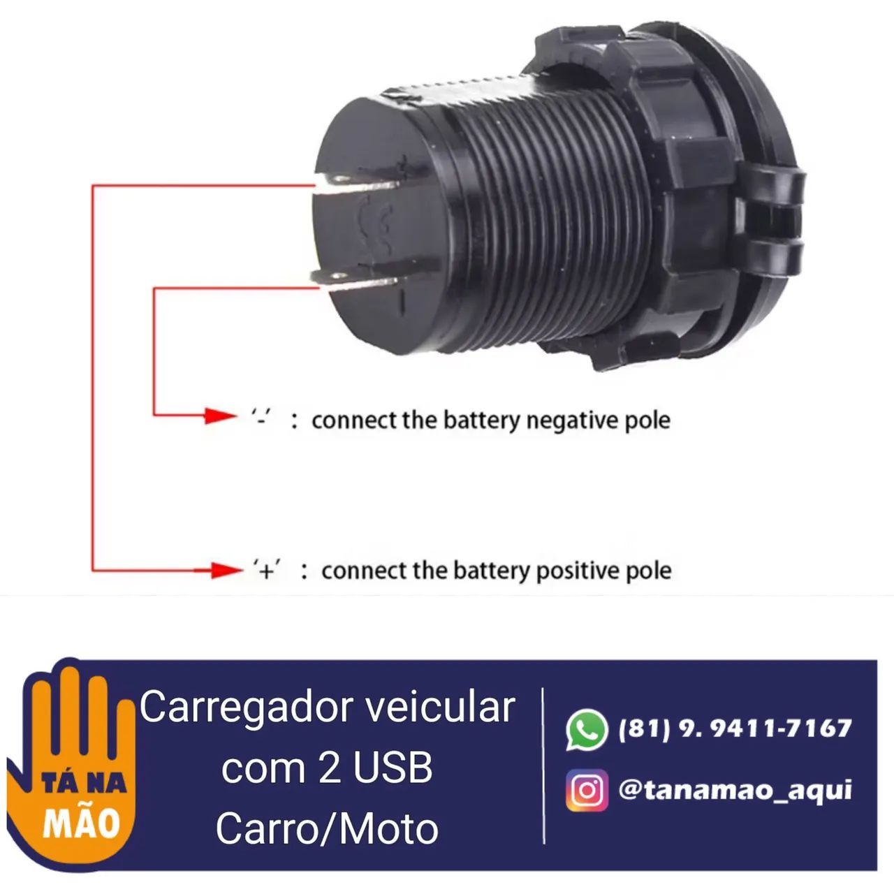 Carregador veicular - Duplo - Carro/Moto  - Foto 3