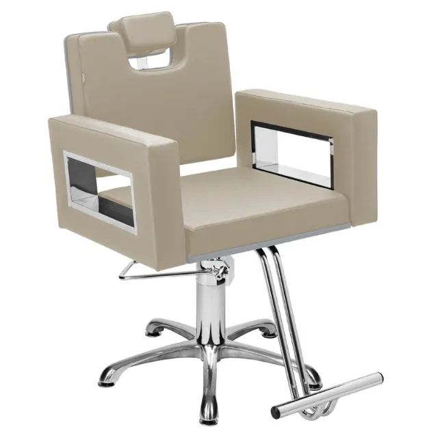 Cadeira de Cabeleireiro Moderna Encosto Fixo Base Estrela - Foto 4