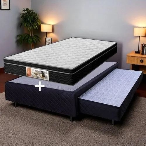 Cama Box com Auxiliar + Colchão - Em até 12x de R$:239,90