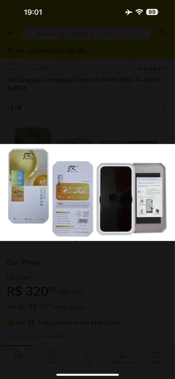 Tela Display Compatível iPhone 14 Pro Max JK A2651, A2893