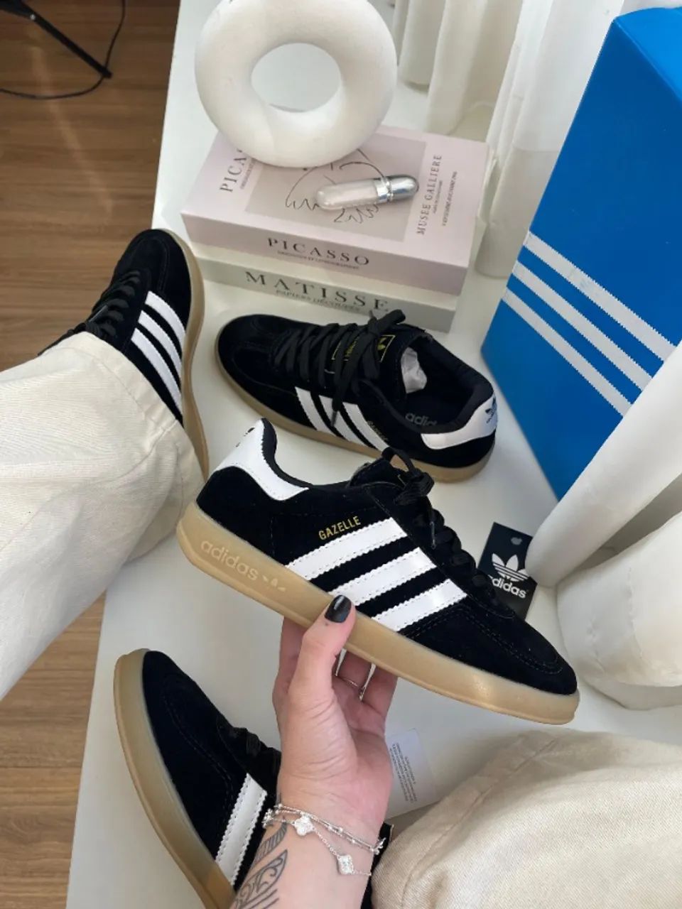 Tênis Adidas Gazelle Preto Feminino Calçados Para Bebês Glória
