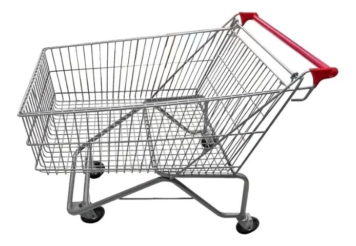 Carrinho Compras Supermercado Alta Qualidade 200 Litros Aço Super Resistente - Foto 2