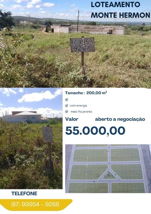 Vendo terreno loteamento Monte Hermon 200m2