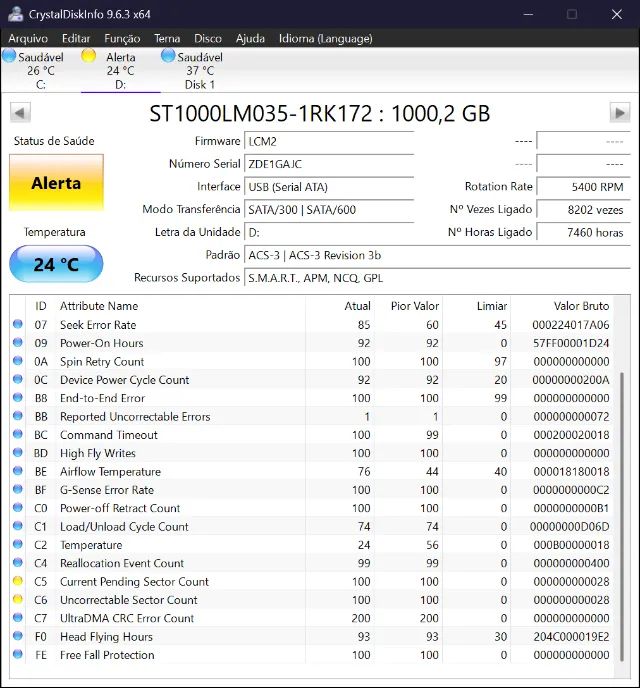  HD 1TB Seagate 2.5 Sata 3 P/ Notebook (Status Alerta - Leia!) - Foto 2