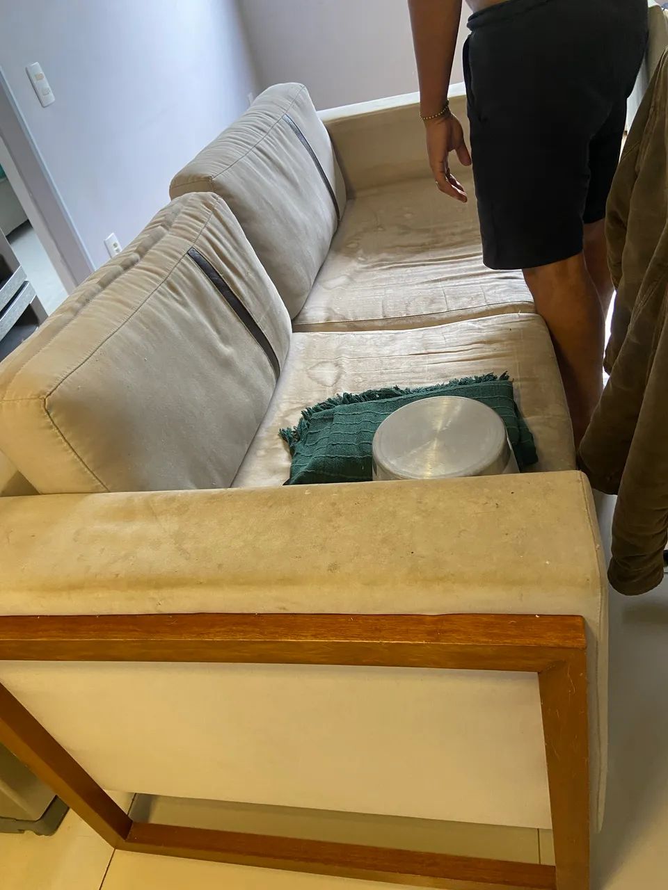 Sofá 3 lugares de linho  - Foto 3