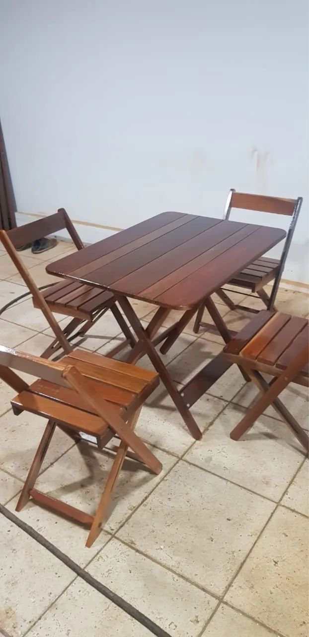 Mesa dobrável madeira maciça  - Foto 3