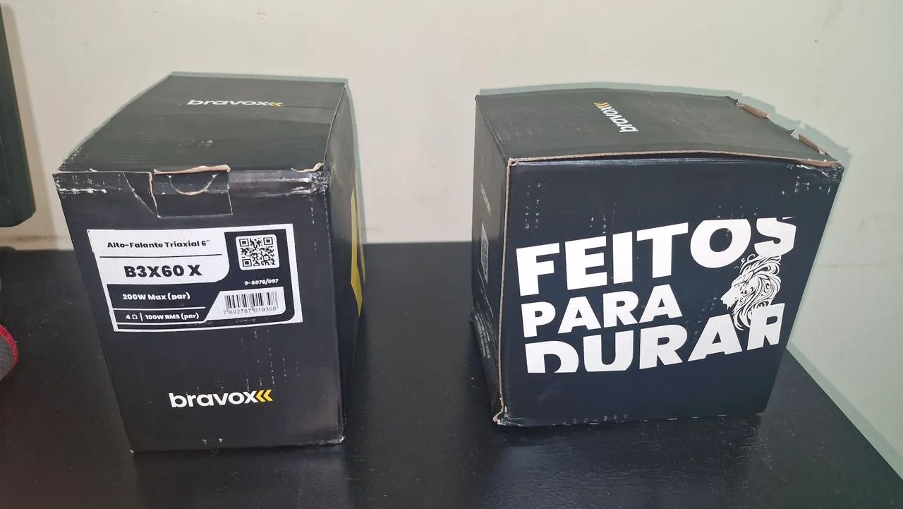 Kit 4 Alto Falantes Bravox B3x60x 6 Polegadas Boca 6x6 Cor Preto e Vermelho - Foto 2