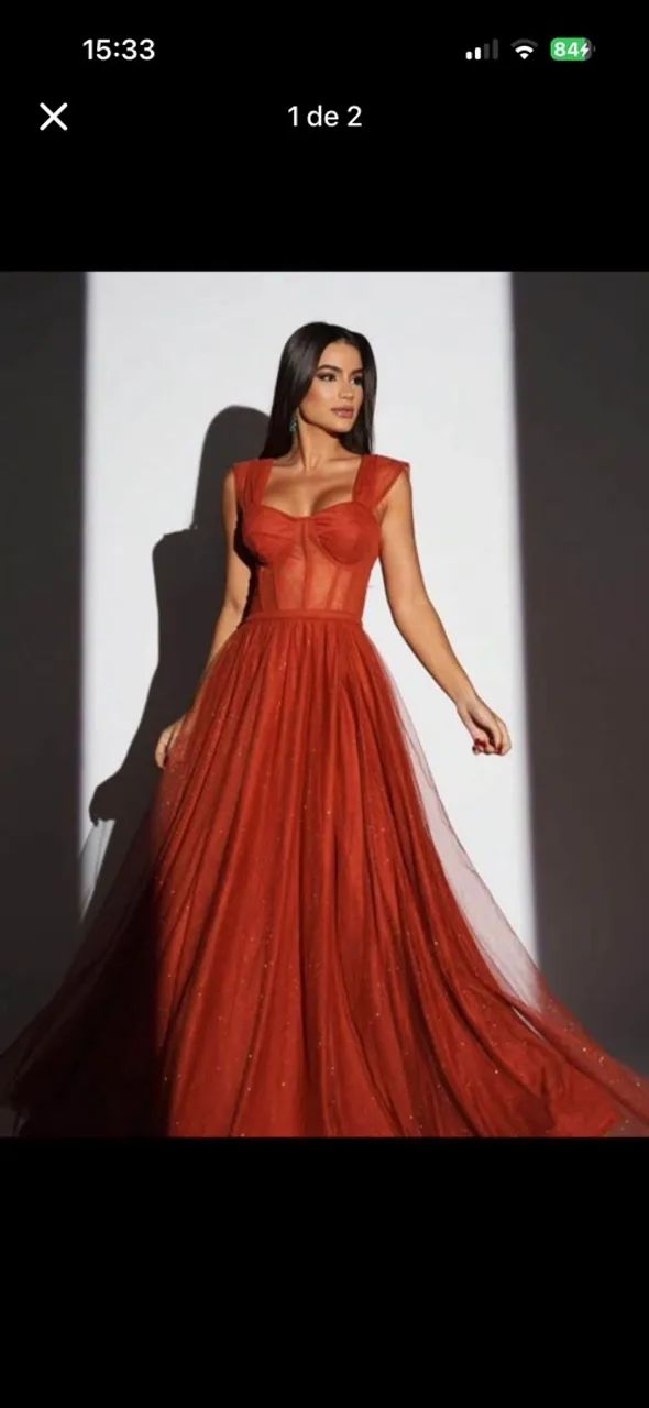 Vestido de formatura Terracota 