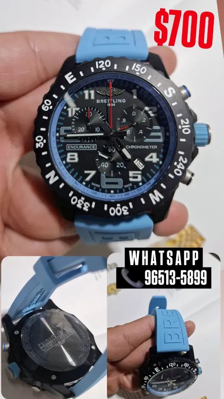 Relógio BREITLING ENDURANCE MULTIFUNCIONAL PULSEIRA AZUL - Foto 3