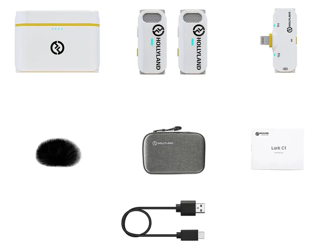 Microfone Sem Fio Hollyland Lark C1 Duo - 2 Pessoas + Case e Som Profissional - Foto 2