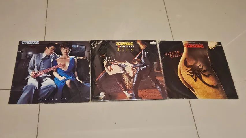 Lote 3 Discos de Vinil Scorpions Virgin Killer Tokyo Tapes Lovedrive