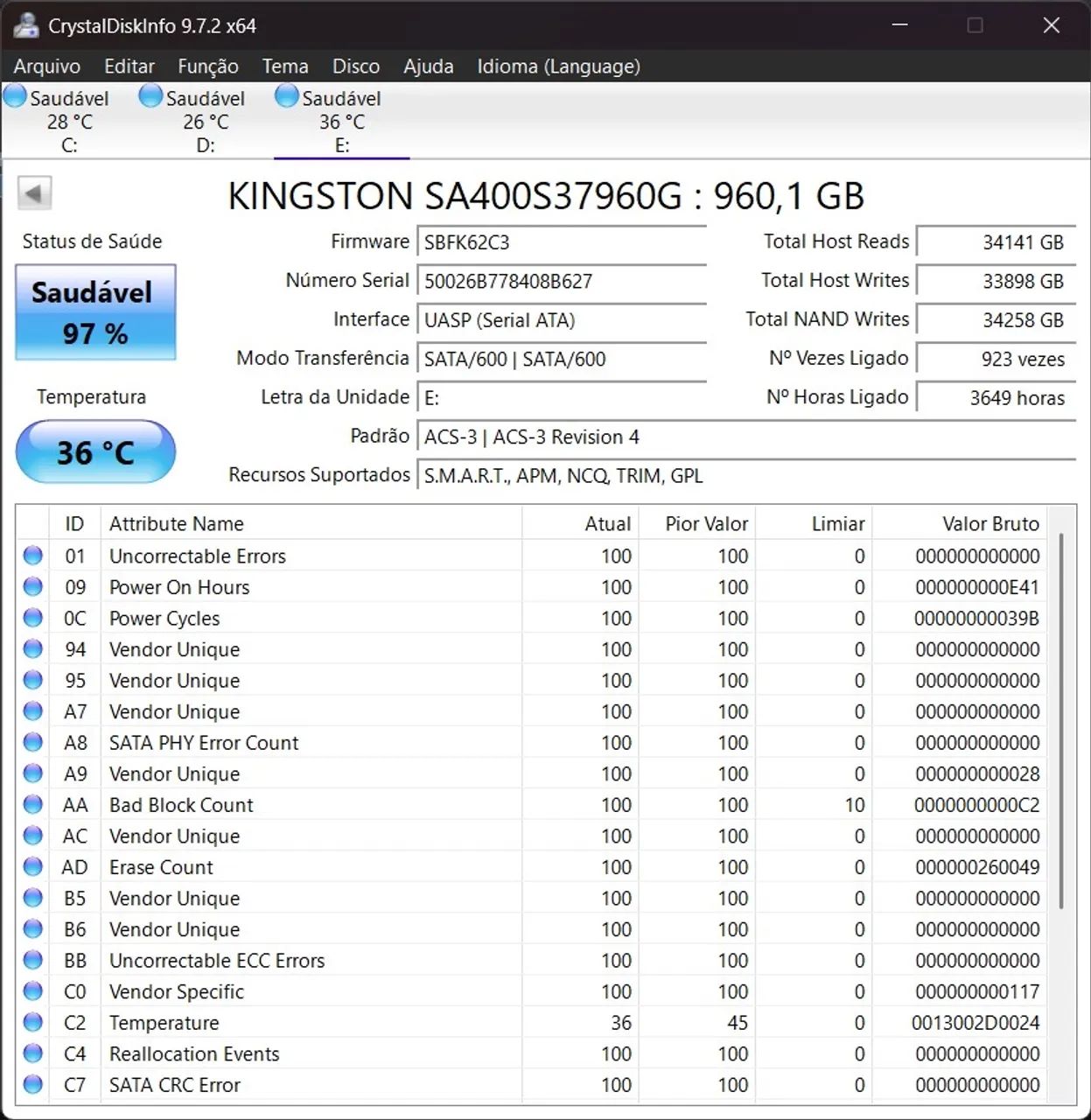SSD Kingston A400 960GB SATA - Foto 5