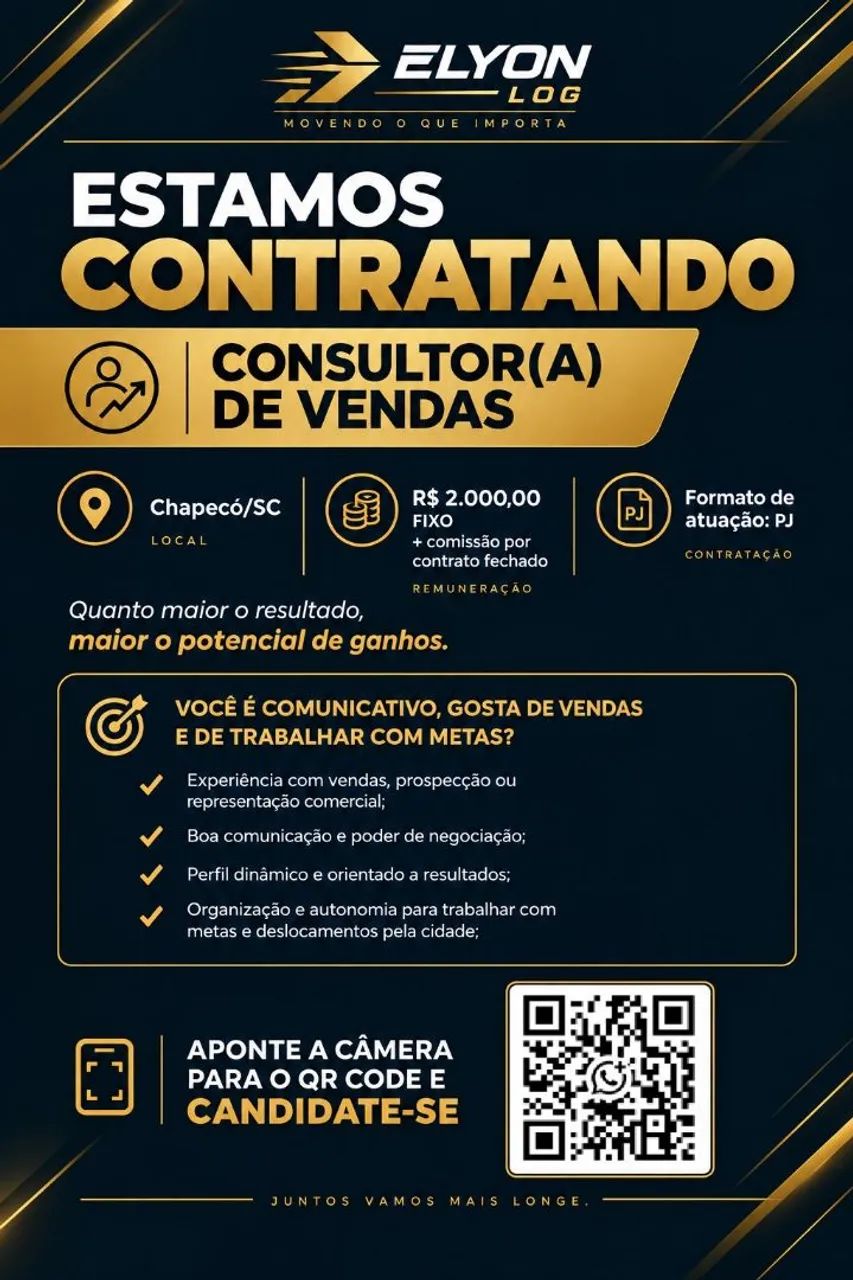Vaga em Chapecó/SC