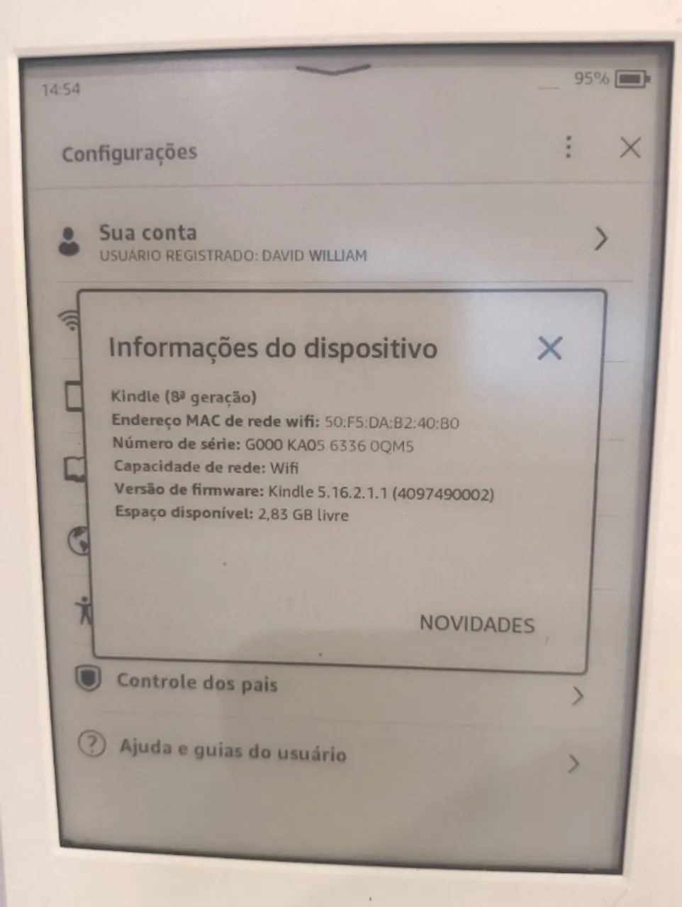 Kindle Amazon (8ª Geração) Branco - Usado, Excelente Estado e Funcionando Perfeitamente - Foto 2