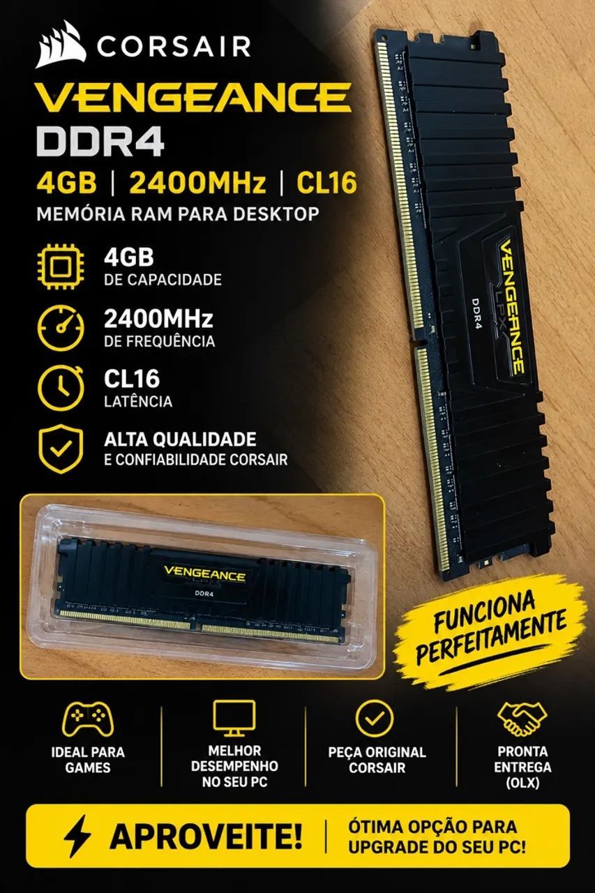 Memória ram Corsair 4gb