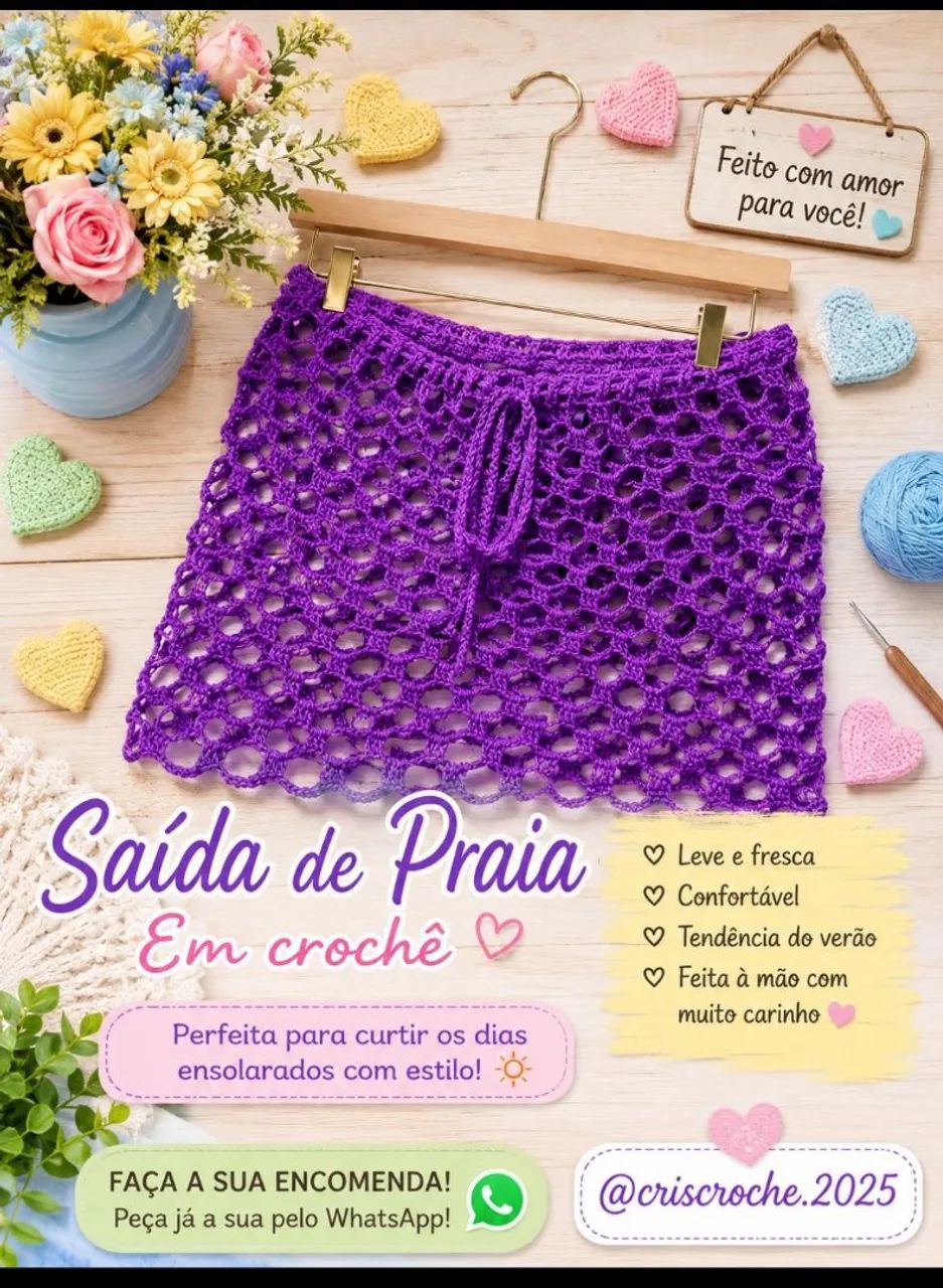 Saída de praia em crochê  - Foto 2