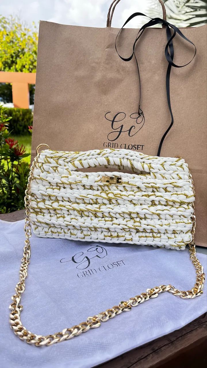 Bolsas de crochê com fio de malha premium  - Foto 2