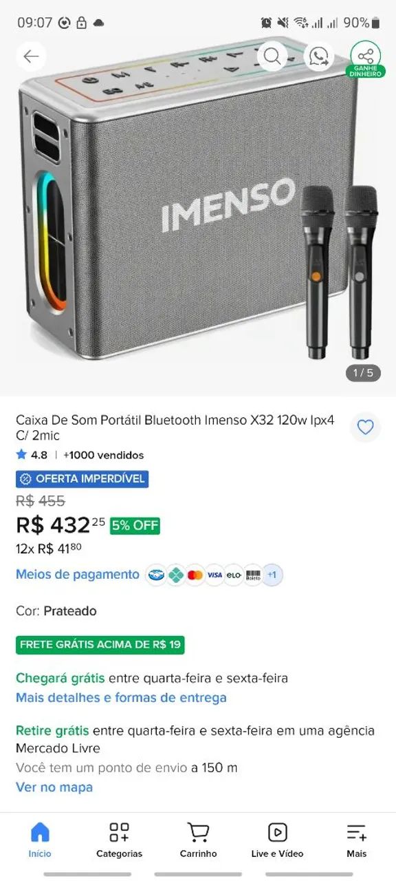Caixa de som Imenso Bluetooth  - Foto 4